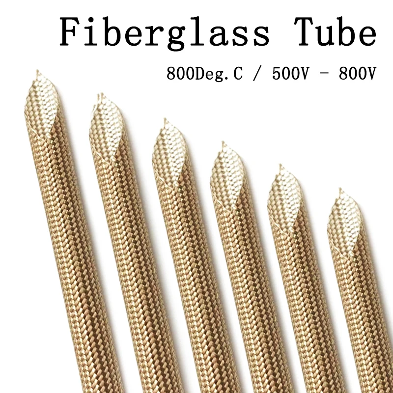 

5M 800°C High Temperature Braided Soft Fiber Tubing Insulation Cable Sleeving Fiberglass Tube 2.5-20mm Diameter