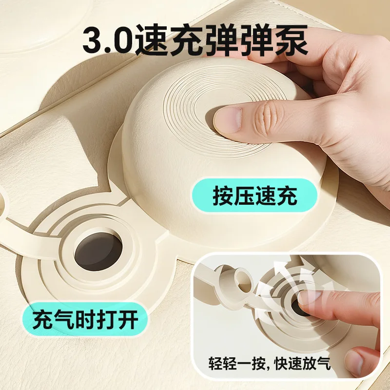PVC Portable Inflatable Foot Stool Travel Footrest For Airplane High‑Speed Train Adjustable‑Height Air Cushion