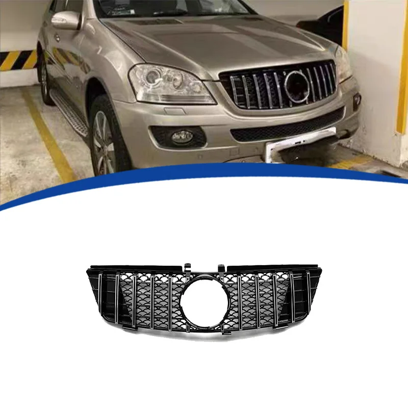 

For Mercedes-Benz ML Class W164 2005-2008 Car Styling Middle Grille ABS Plastic GT Auto Front Bumper Center Grille