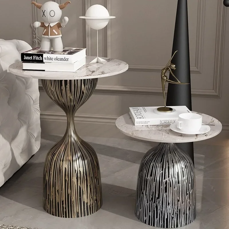 طاولة القهوة الاسكندنافية الرخامية المستديرة المرسومة باليد طاولة القهوة ركن غرفة مكاتب الكتب مصمم أثاث المنزل ديكورات غرفة المعيشة