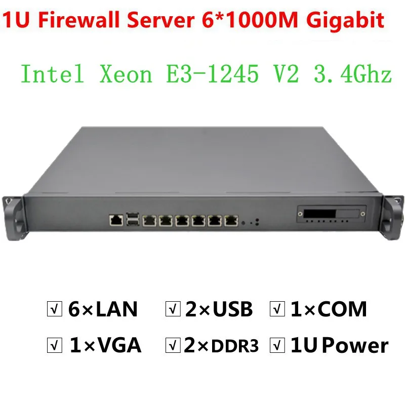 

1U Firewall Services network router with 6 lan ports Inte Quad Core Xeon E3-1245 V2 3.4Ghz RouterOS