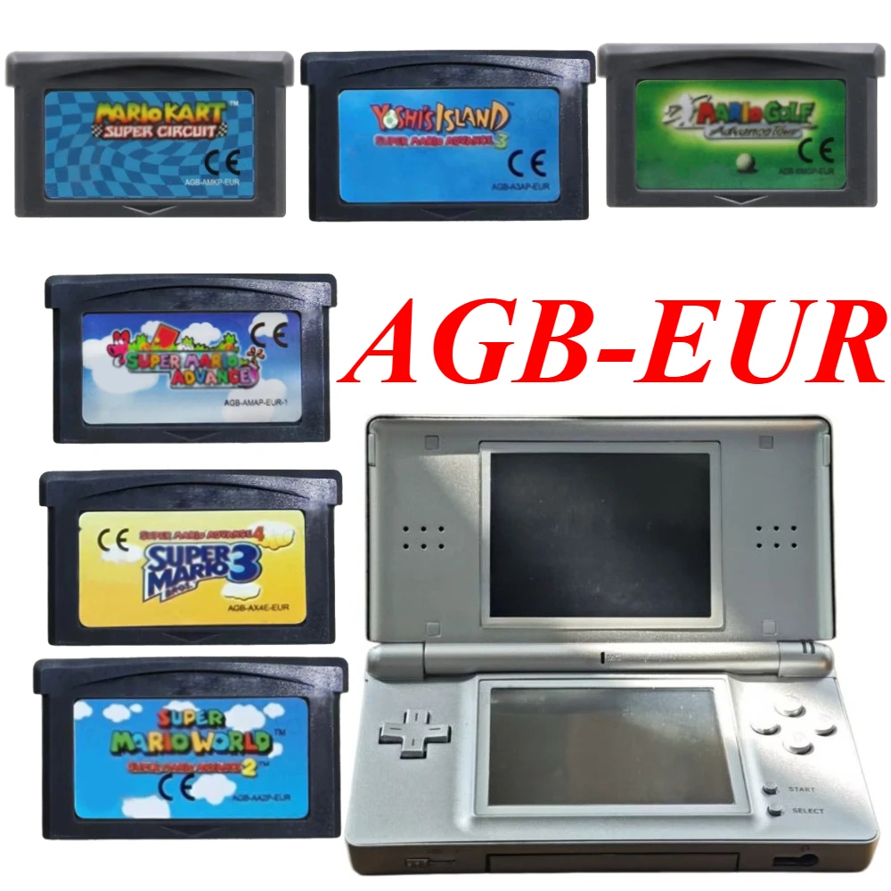

Super Mario GBA Game Cartridge Set EUR Version Multi-Language (ENG/FRA/DEU) Compatible with Game Boy Advance