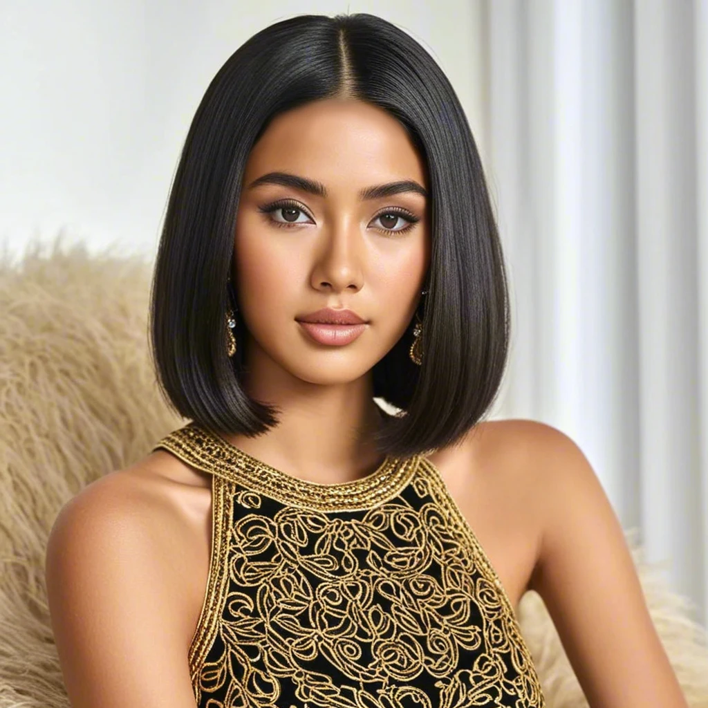 

Элегантный черный 12-дюймовый синтетический парик на Пасху и Рождество, универсальный и гладкий, подходит для всех женских стилей вечеринок.