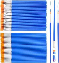 50Pcs Acrylic Paint Brushes Pottery Watercolor Brush with Flat Round Pointed Clay Paint Brushes Craft Oil Painting Drawing Tools