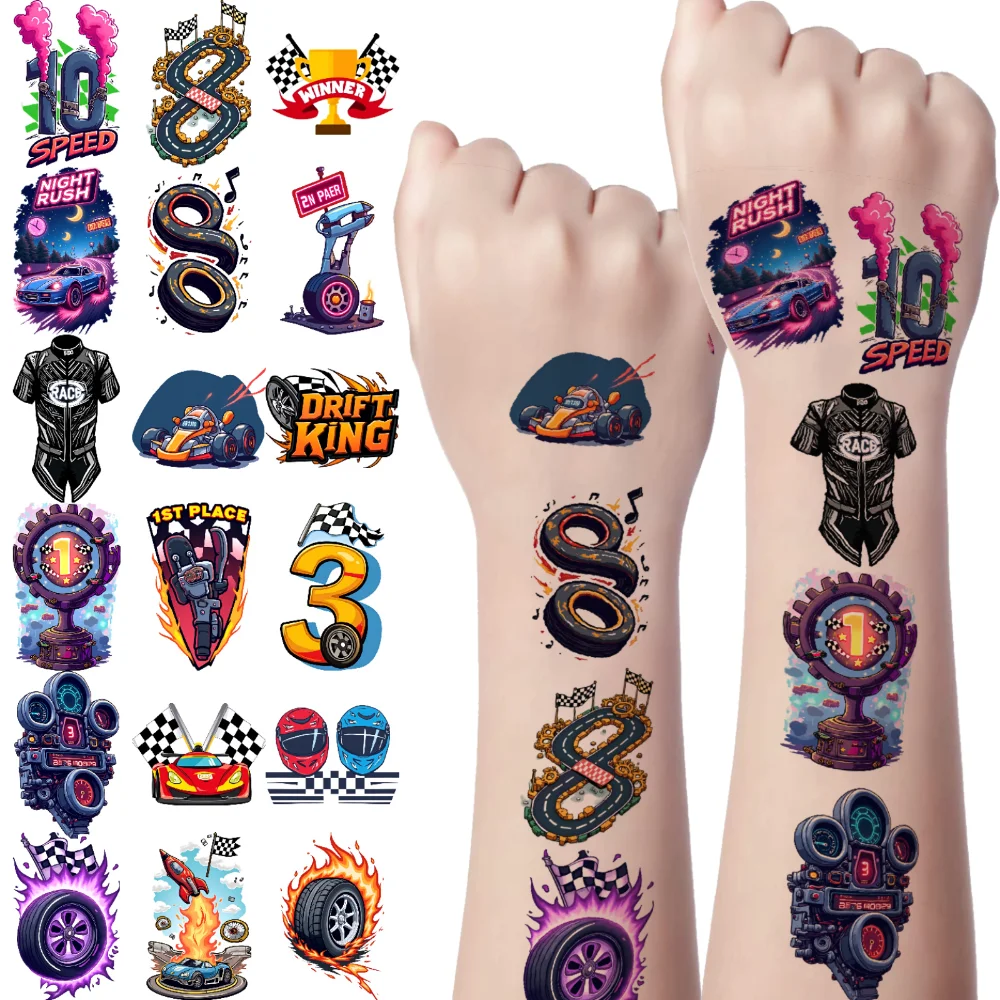 

Тимчасовые татуировки, гоночные наклейки, водонепроницаемые долговечные наклейки для тела, скоростные наклейки, мультяшные наклейки для мужчин, рук, плеч