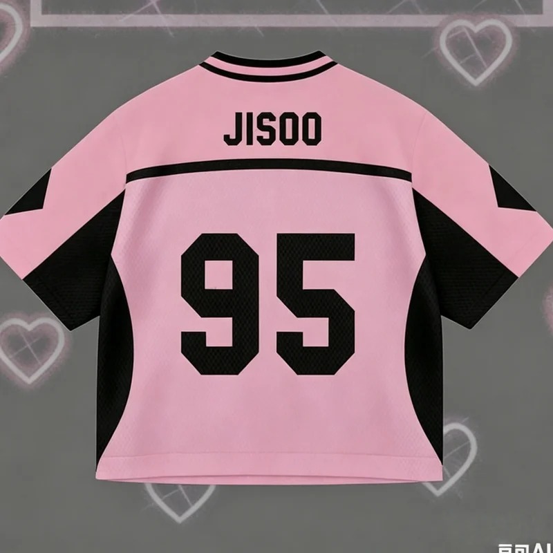 2026 Fashion Summer New Korean Girl Group Concert Pink Black Sports Jersey Short Sleeve T-shirt Casual Men Women Family Kid Tees