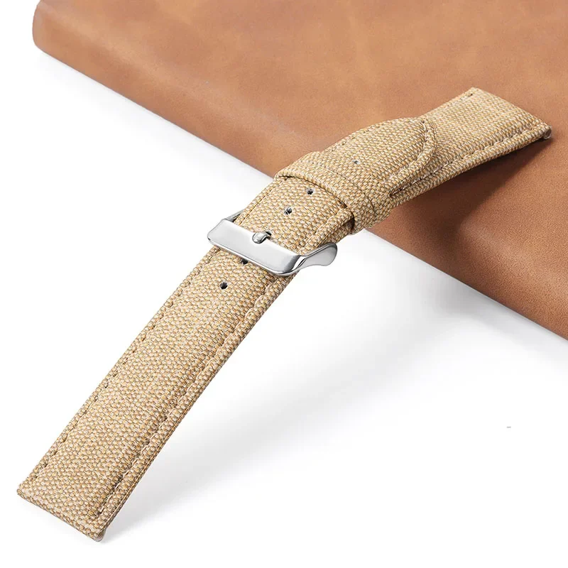 Denim Pattern Nylon Watchband for Huawei Gt2/3 Vintage Leather Strap 12/14/16/18/20/22mm Watch Band  for Men Women Accessories