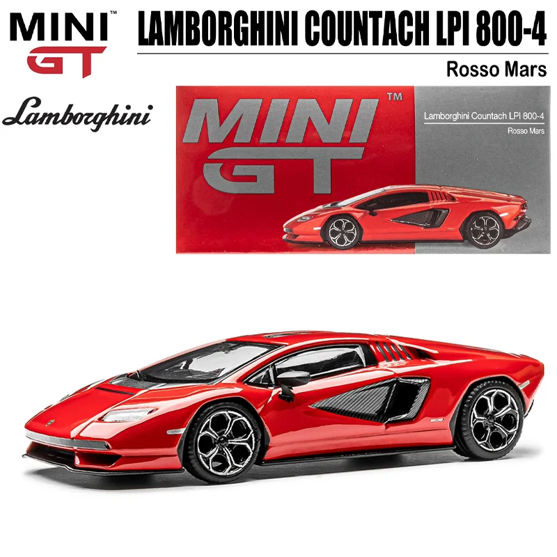 

MINIGT Scale 1/64 LAMBORGHINI COUNTACH LPI 800-4 Rosso Mars Alloy Toy Motor Vehicle Diecast Metal Model Gifts