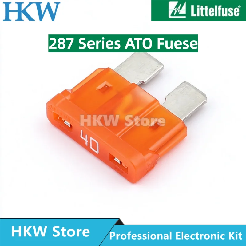 10-100PCS Littelfuse 0287040.PXCN 40A 287 Series Medium Blade Fuse 32Vdc 32V ATC Fuse ATOF New and Original