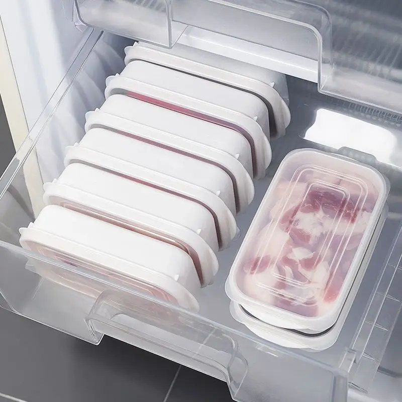 Kitchen Fridge Food Fresh Keeping Sealed Storage Box Fruit Meat Freezing Sorting Sealing Box Graduated Leak Proof Sealer Case