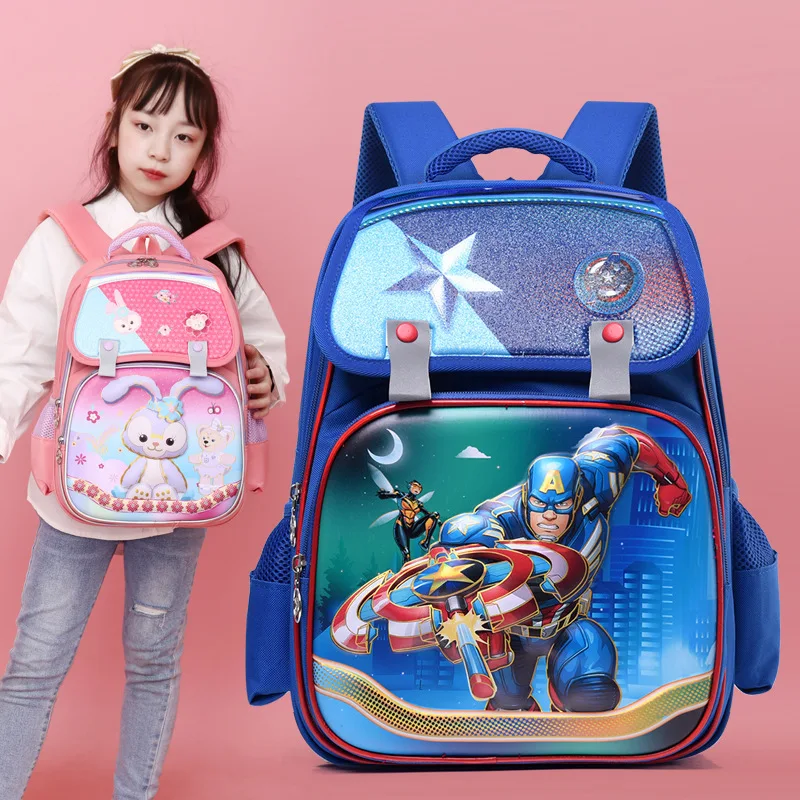 Disney Frozen School Bags For Girls Boys Sofia Spider Man Primary Student Shoulder Orthopedic Backpack Large Capacity Mochilas