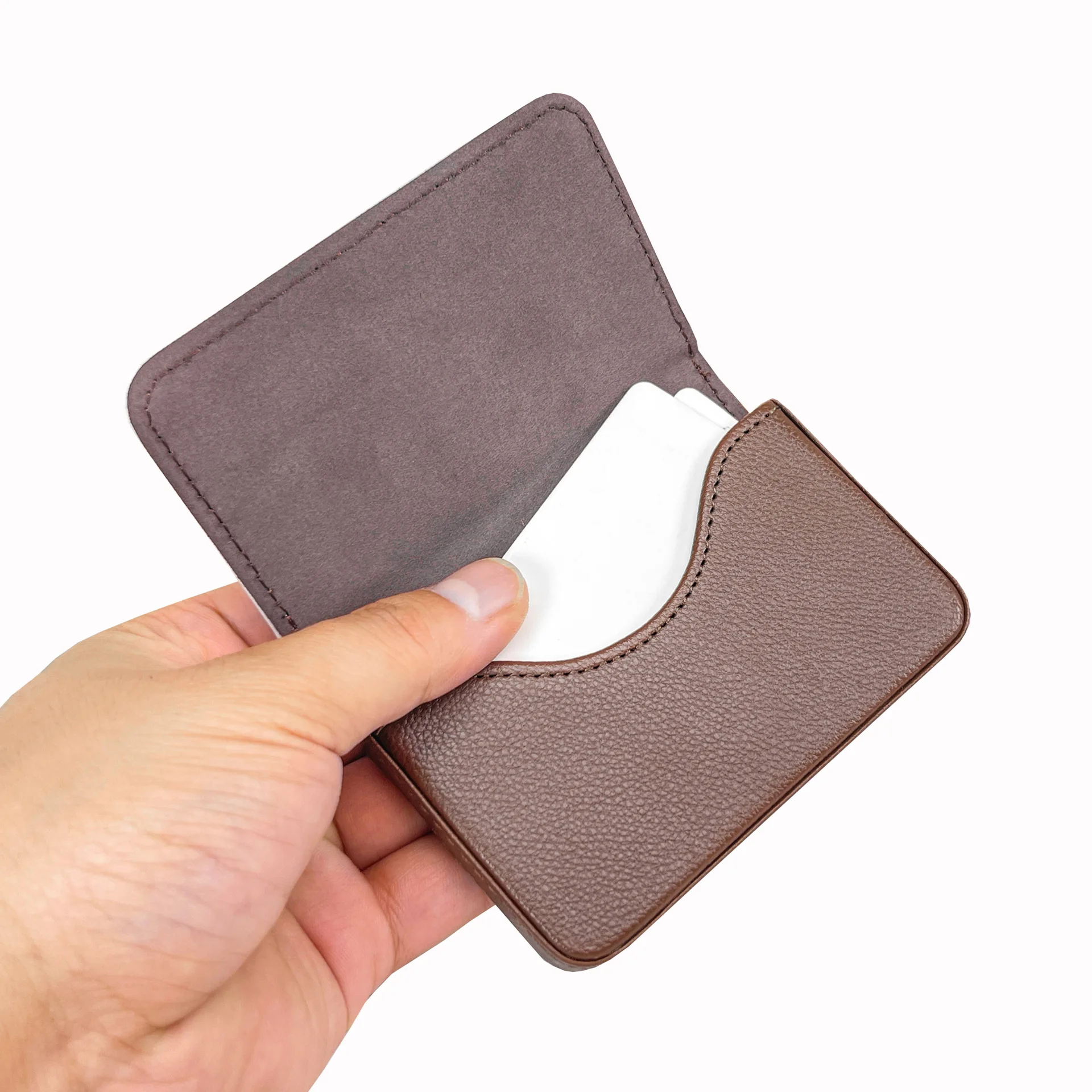 Groothandel blanco warmtesublimatie visitekaartjeshoesjes voor doe-het-zelf visitekaartjeshouders draagbare opslag PU lederen kaarthoesjes