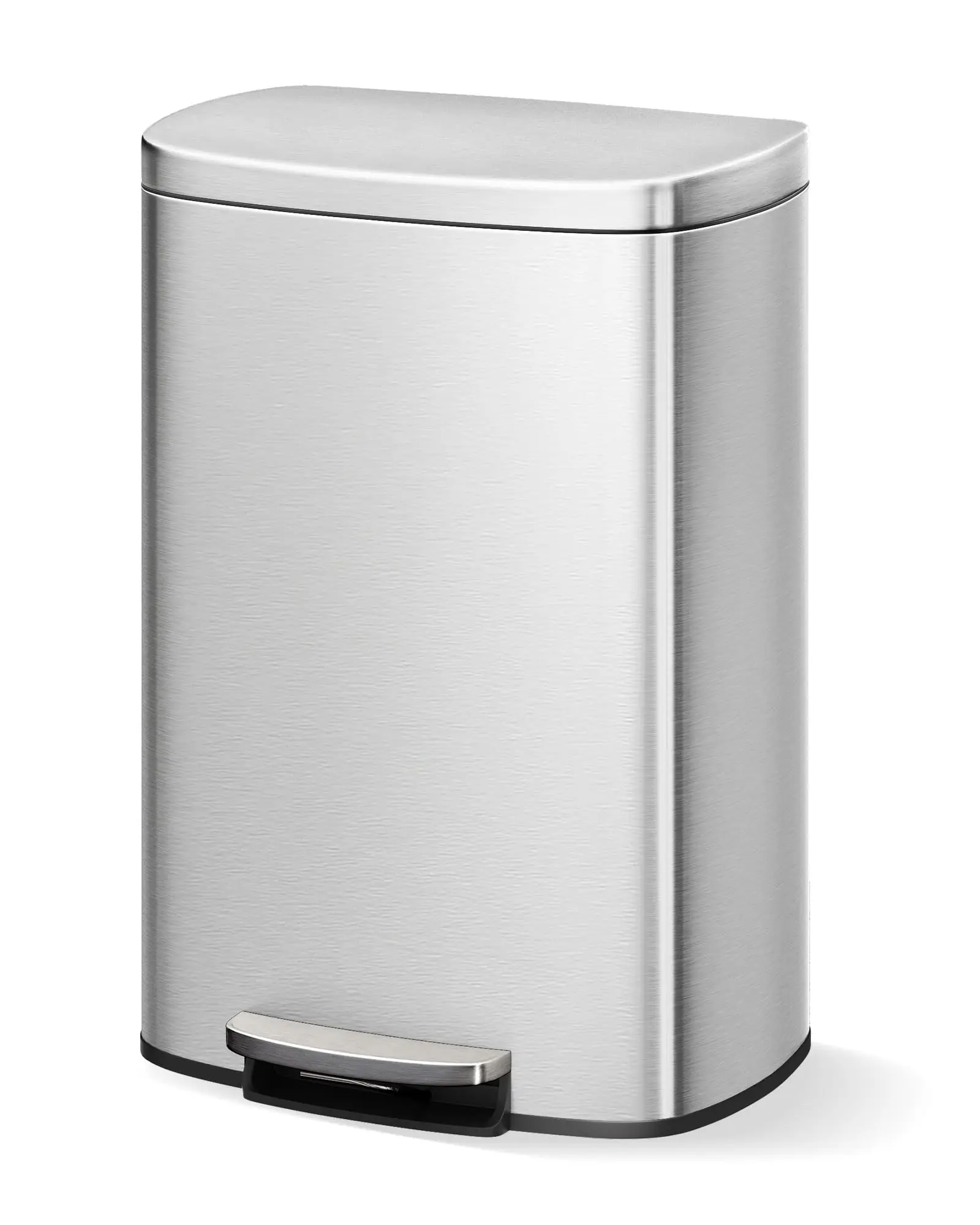 

Stainless Steel Kitchen Trash Can 13Gal/50L Large Capacity Garbage Bin With Close Lid & Removable Inner Bucket