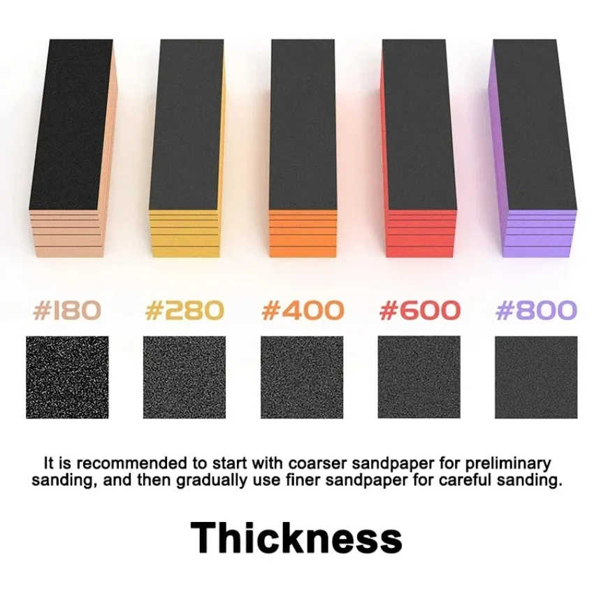 DSPIAE 60PCS #180 - #2500 Mesh Polishing Sanding Sponge Set for GK Military Gundam Model Combo Arc Grinding Sandpaper Tools view 2