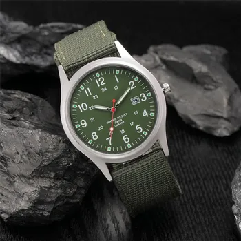 Boys Brand Cheap Watches Men Fashion Casual Nylon Band Sports Army Gifts Date Quartz Wrist Watch Fluorescent Relogio Masculino 3