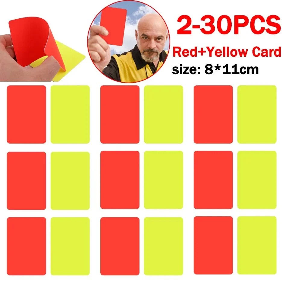 2-30pcs Soccer Referee Cards Red Card and Yellow Card 8*11cm Football Referee Kit Outdoor Sports Tool Warning and Ejection Card