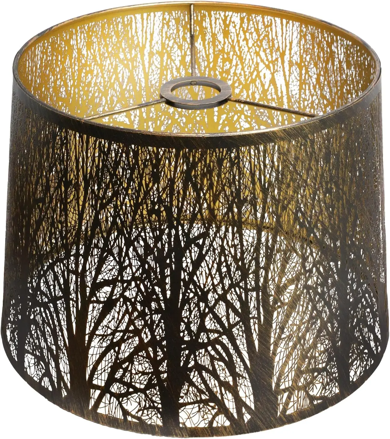 

Large Lampshade, Etched Forest Pattern Antique Bronze and Gold Lamp Shade Replacement for Table Lamps and Bedside Lamp,