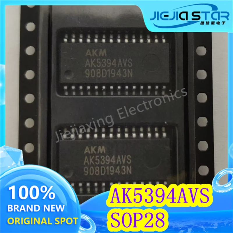 ชิปแปลง AK5394AVS AK5394 SOP-28สำหรับการเก็บข้อมูลแบบอนาล็อกเป็นดิจิตอล100% ใหม่เอี่ยม ICS Electronics