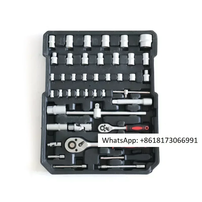 

Portable auto repair tool carbon steel pull rod aluminum box set, manual hardware home toolbox set