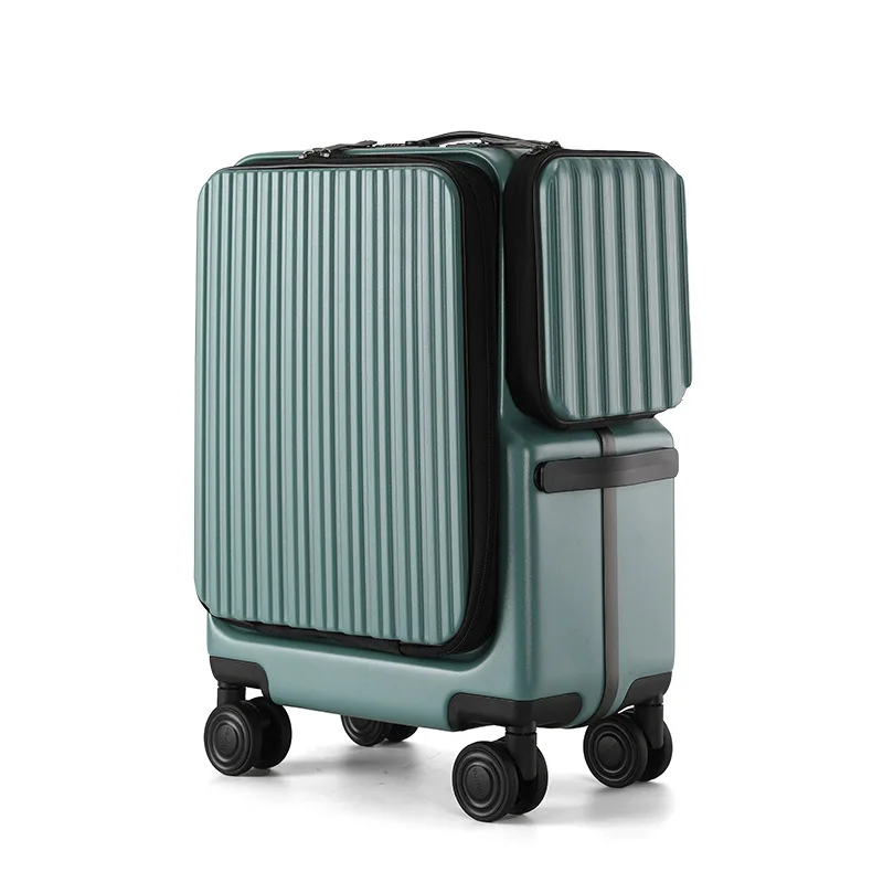 

20/26 inch High-grade Luggage Front Opening Laptop Layer Multifunctional Durable Trolley Case Rideable Boarding Box TSA Lock