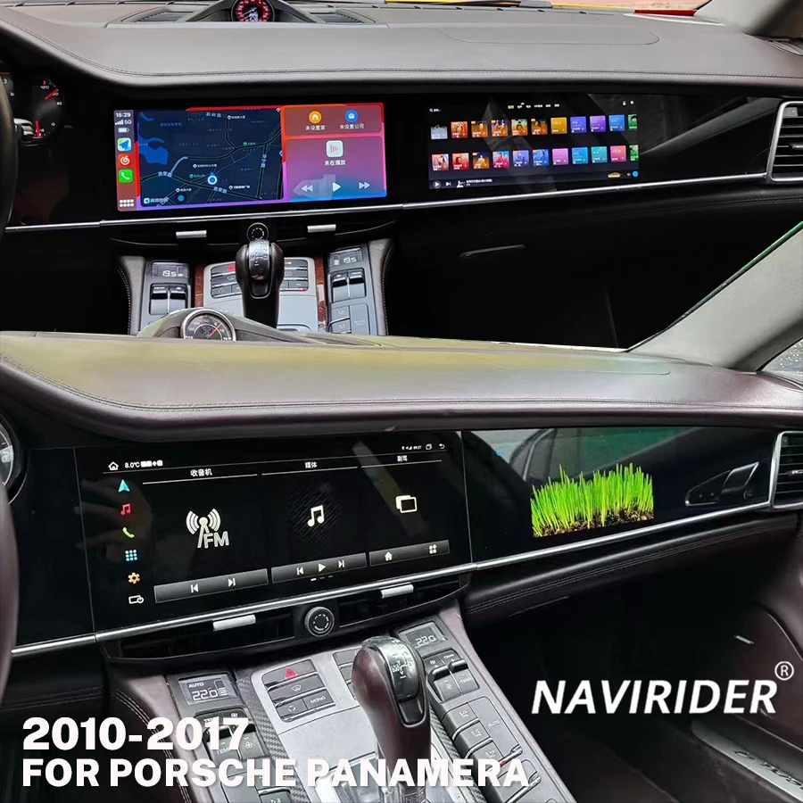 

Qualcomm Carplay для Porsche Panamera 970, обновленный интерактивный двойной экран, 12,3 дюйма + 12,3 дюйма, мультимедийный видеоплеер на базе Android