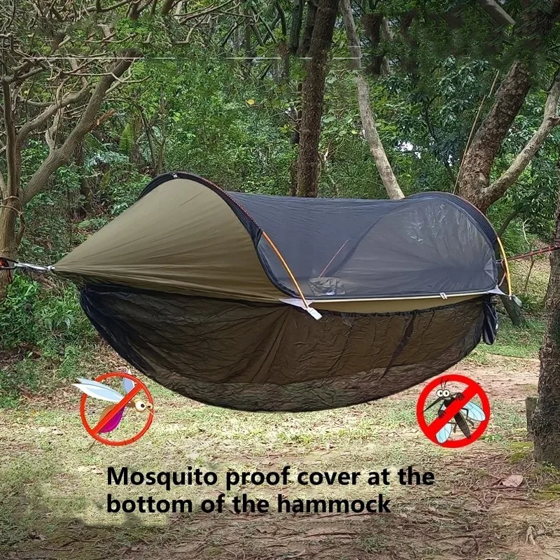 Hammock bottom mosquito net cover, outdoor hammock detachable mosquito net, camping hammock quick-setup mosquito screen image 2