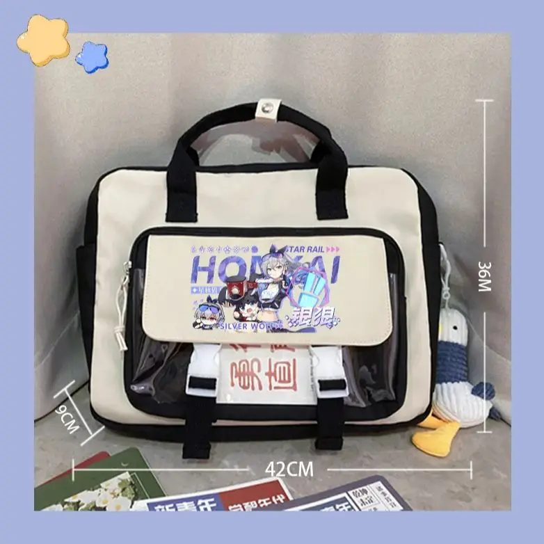 Anime 3Ways Honkai: Star Rail Badges Shoulder Bag Backpack Handbag Computer Black Messenger Cartoon Crossbody Bag Gift