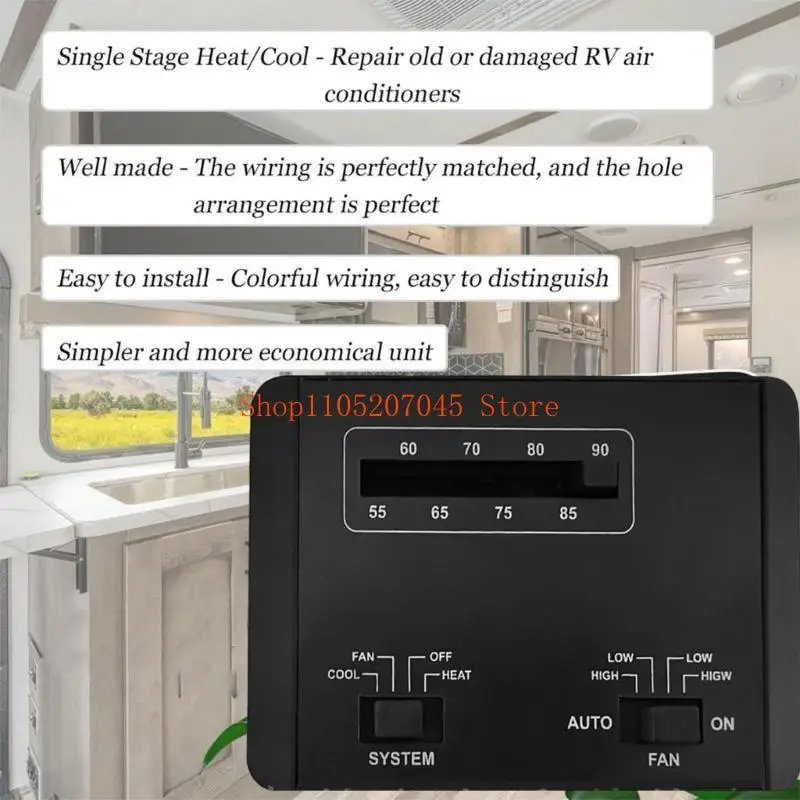 37cd Single Stage Heat Cool Thermostat Fit for Mach Series Motorhomes Air Conditioners Ensuring Comfortable Easy Installation
