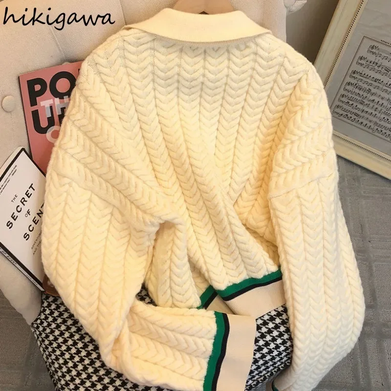 2024 Women Clothing Knitwear Cardigan Jackets Pull Femme Temperament Solid Color Sueter Mujer Fashion Korean Sweater Tops 27y589