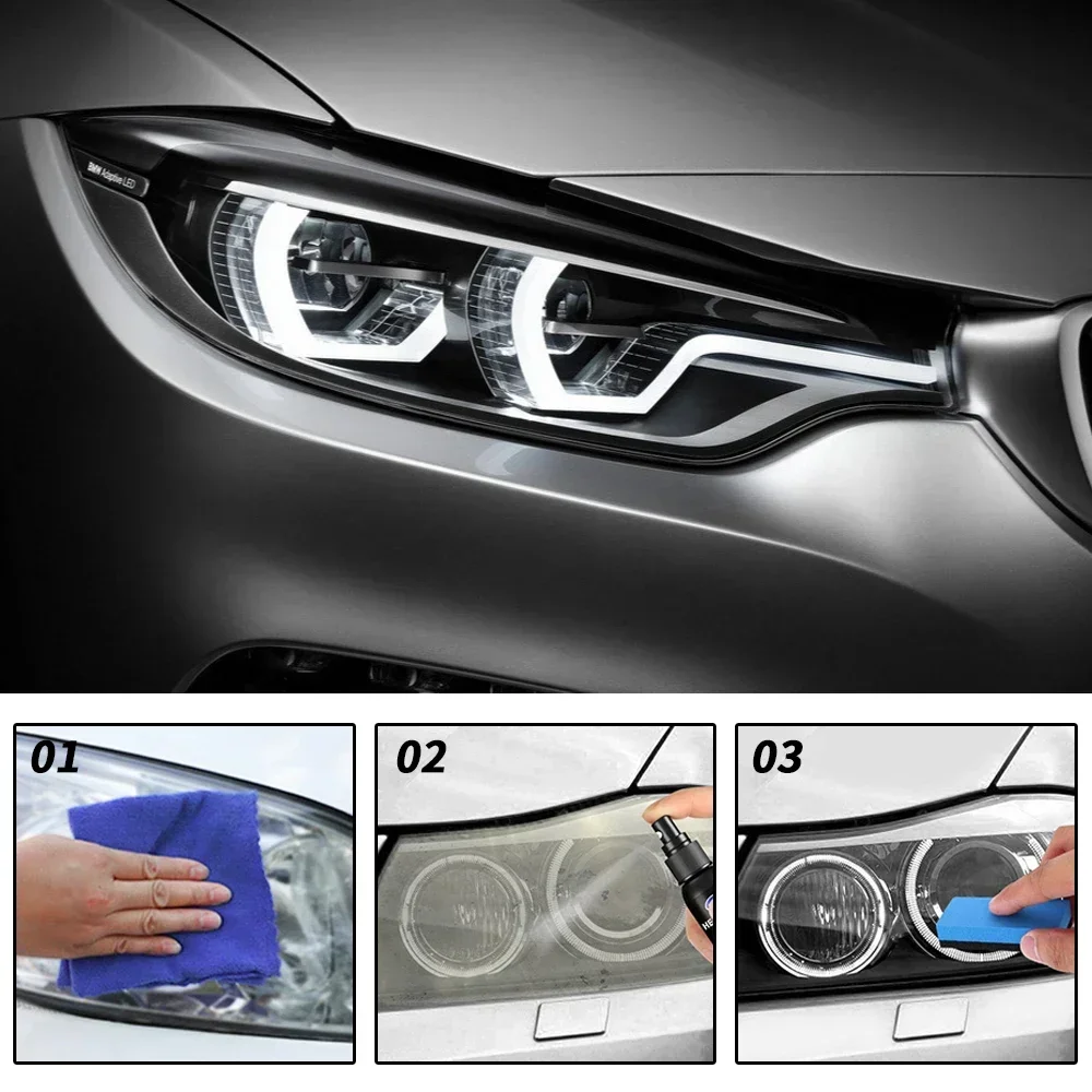 5/10/30ml Headlamp Repairer Lamp Polishing Kit Chemical Repair Refurbishment Automotive Detail Liquid Polymer Protective Coating