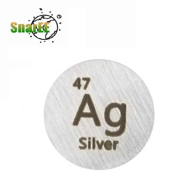 Silver Metal Disc Ag Periodic Table Of Elements Collection Of Elemental Elements Silver Target Silver Metal Rounds