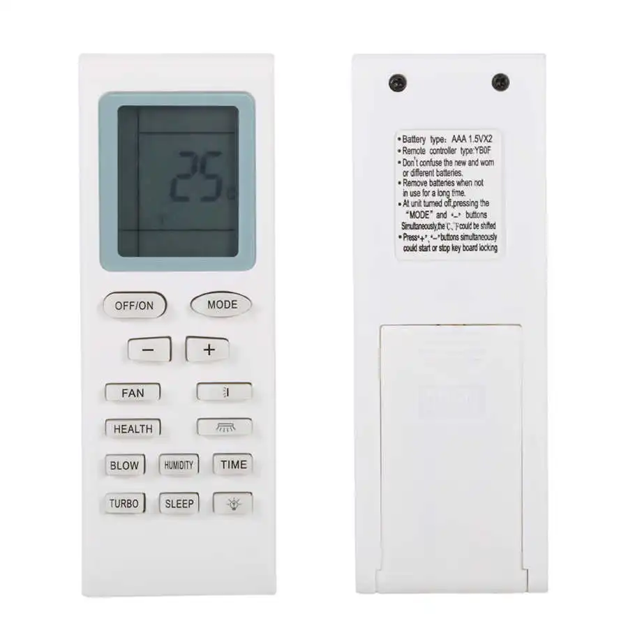 Air Conditioner Remote Control Replacement for Gree YBOF YB1FA YB1F2 YBOF1 YBOF2 YBOFB Y502K High Quality