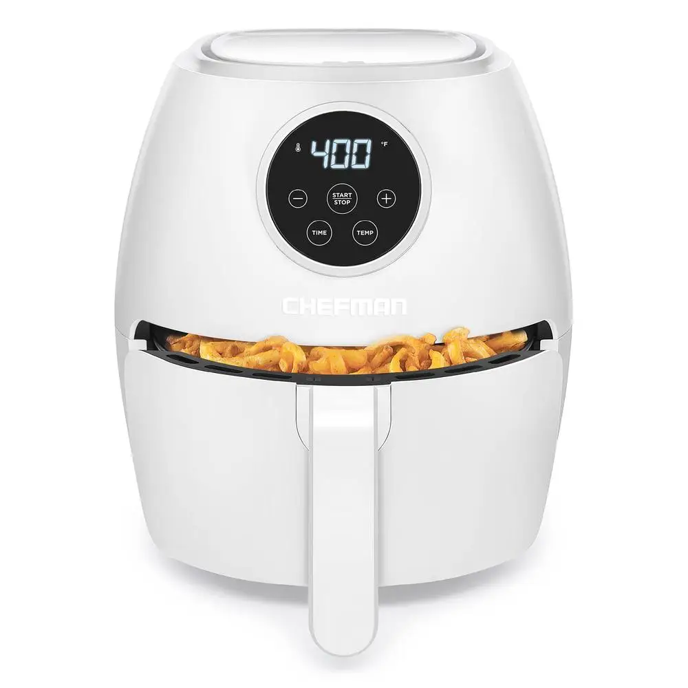 Small Air Fryer Healthy Cooking 3.7Qt Nonstick Digital Touch Screen Timer Auto Shutoff Compact Design Easy Cleanup Family Size