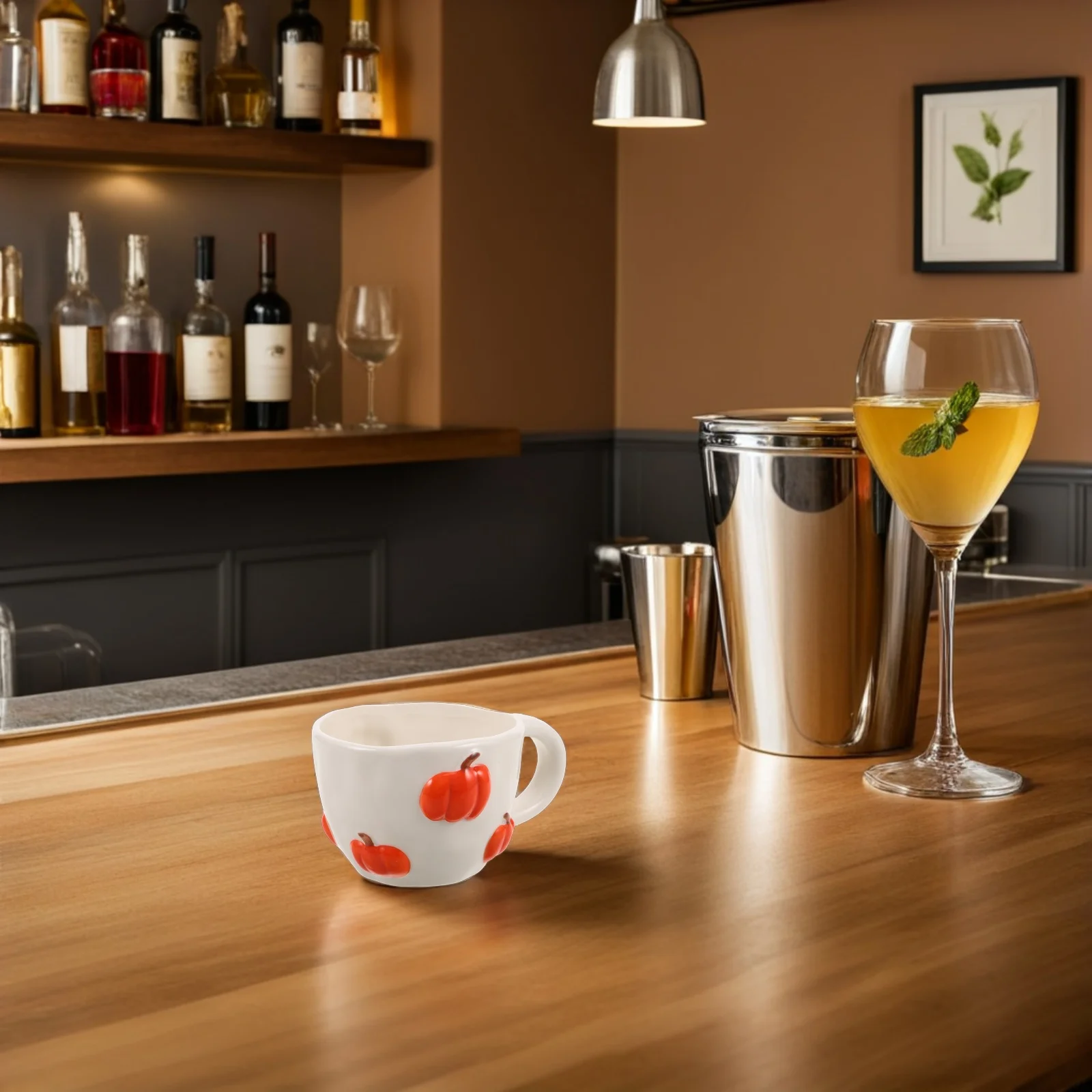 

Handmade 400ml Ceramic Pumpkin Coffee Mug Irregular Pumpkin Shape Fade Resistant Fall Coffee Cup Halloween Unique Mug