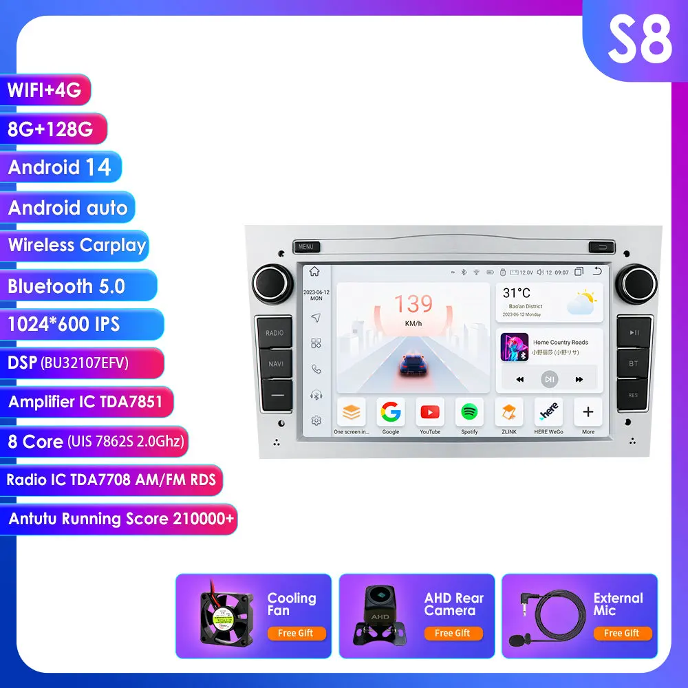 4G Carplay Android 2 Din Auto Gps Speler Voor Opel Astra H J 2004 Vectra Vectra Vauxhall Antara Zafira Corsa C D Vivaro Meriva Veda Radio
