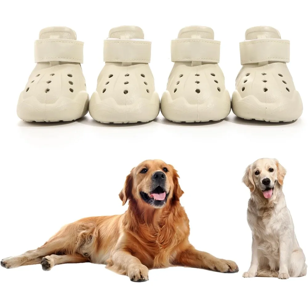 

4pcs/set Water Proof Dog Shoes Summer Dog Sandals Anti-slip EVA Pet Dog Boots for Small Medium Large Dogs To Walking Outdoor