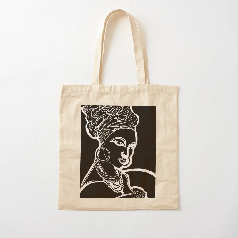 Confidence - African Beauty Inspired Tote Bag woman shopping bag tote bag custom Women's beach bags shoping Canvas Tote