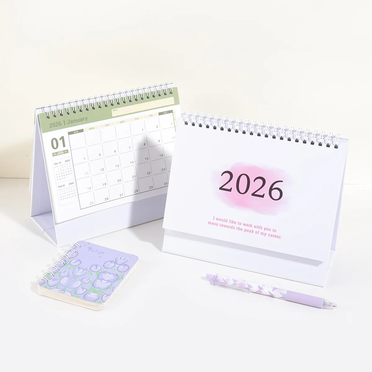قطعة واحدة من تقويم سطح المكتب الشهري الجديد لعام 2026، قابل للطي، مذكرة خلفية، سطح مكتب المدرسة وديكور العطلات، ضروري للمنزل