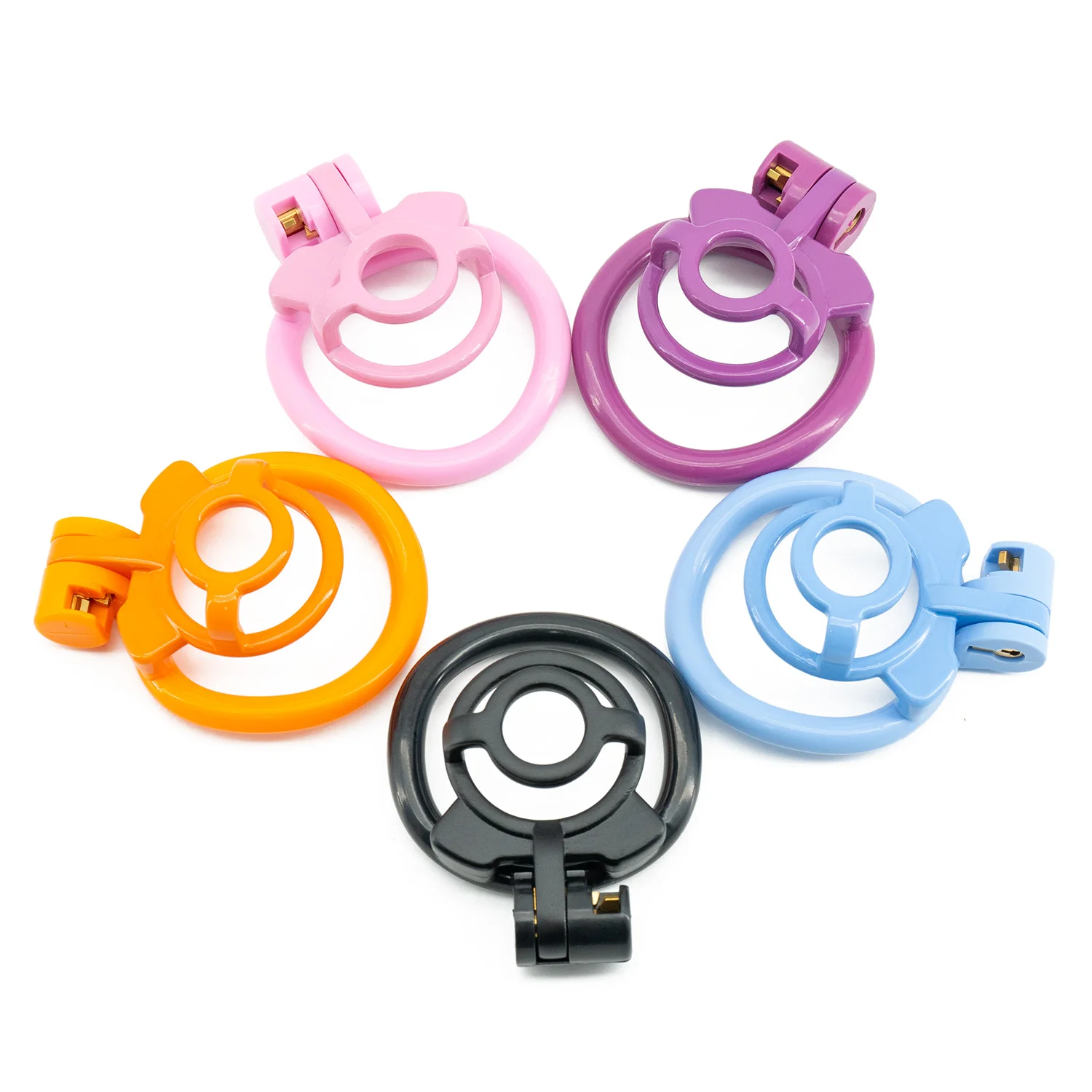 Męskie klatki na penisa z 4 pierścieniami na penisa, plastikowe, do zabawy erotycznej dla dorosłych, bez