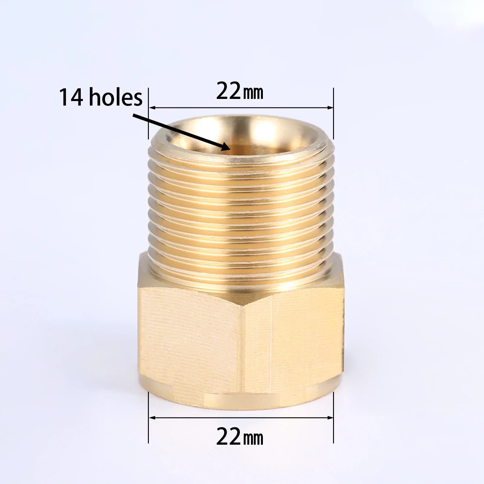 Brass Water Gun Connector M22 Male X M22 Female Hose Coupling Adapter Quick Fitting for HD HDS High Pressure Spray Washer Nozzle