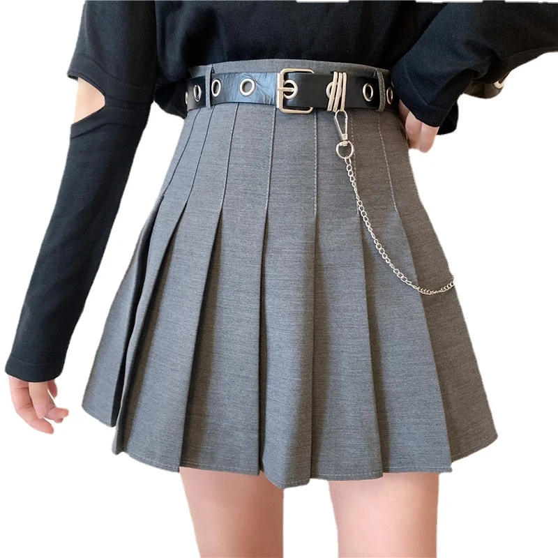 Sommer Frauen Eisenring aushöhlen hohe Taille Rock dunkle gotische Miniröcke sexy Gothic Kleidung schwarz coole Mädchen Streetwear