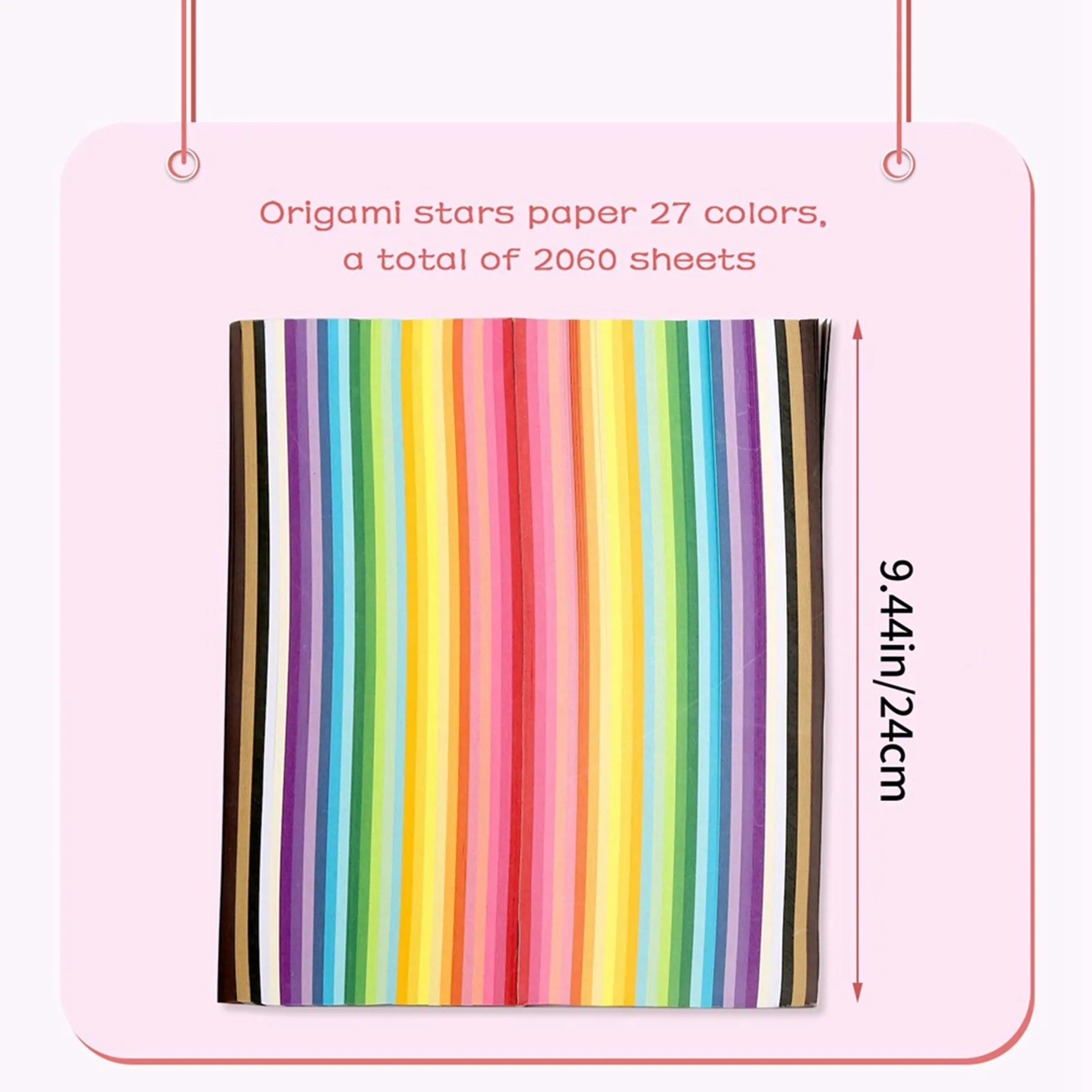 4120 Lembar Kertas Origami Bintang 27 Strip Kertas Warna Bermacam-macam Strip Kertas Dekorasi Warna Solid Origami Dua Sisi