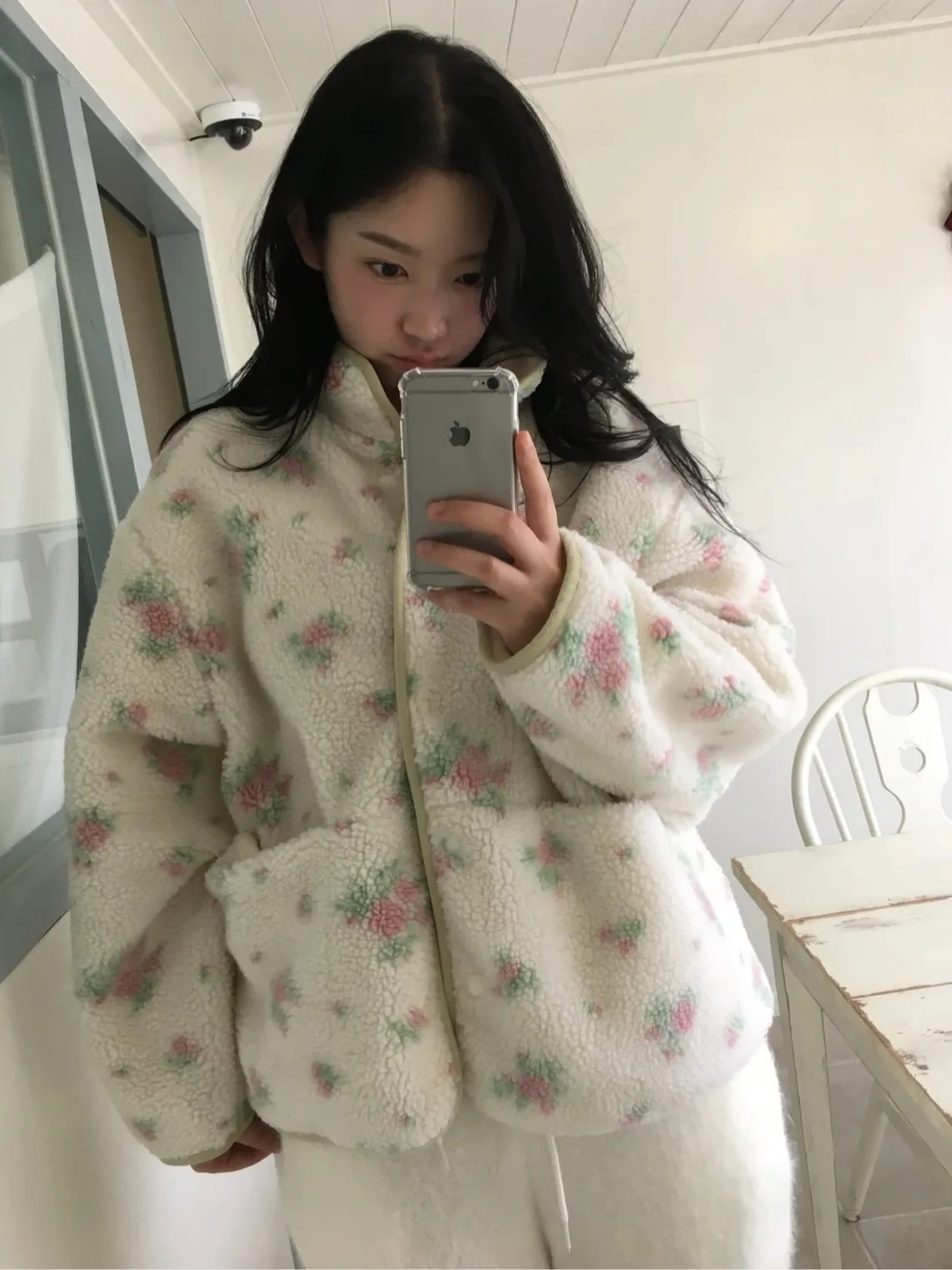 

Country Sle Color Blo Floral Lamb Fur Cotton Jaet Women's Winter New Two Sided Wear ket Versatile Cotton Clothes