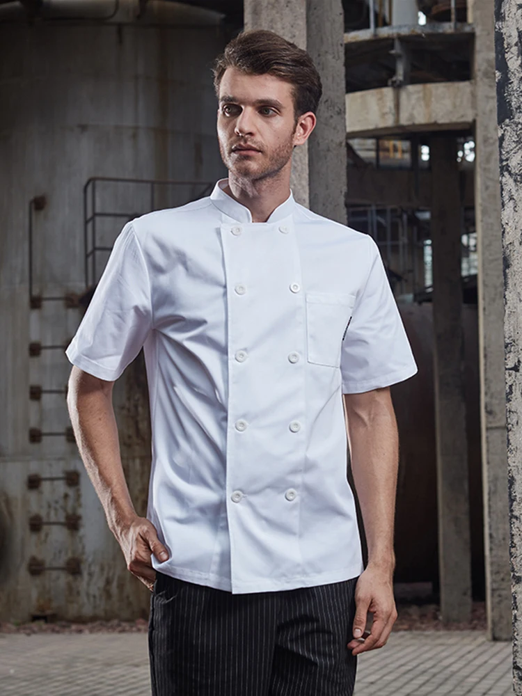 Hotel White Chef Shirt Restaurant Kitchen Cooking Jacket Men and Women Cook Uniform  BBQ Bakery Waiter Double Breasted Overalls