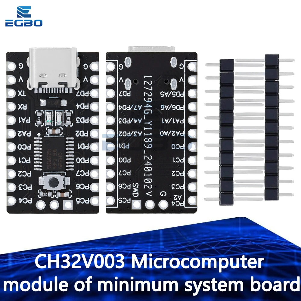 لوحة تطوير CH32V003 EGBO ، نظام الحد الأدنى ، لوحة أساسية ، CH32V003F4P6 ، وحدة تحكم ميكروكونترولر ، 1-10