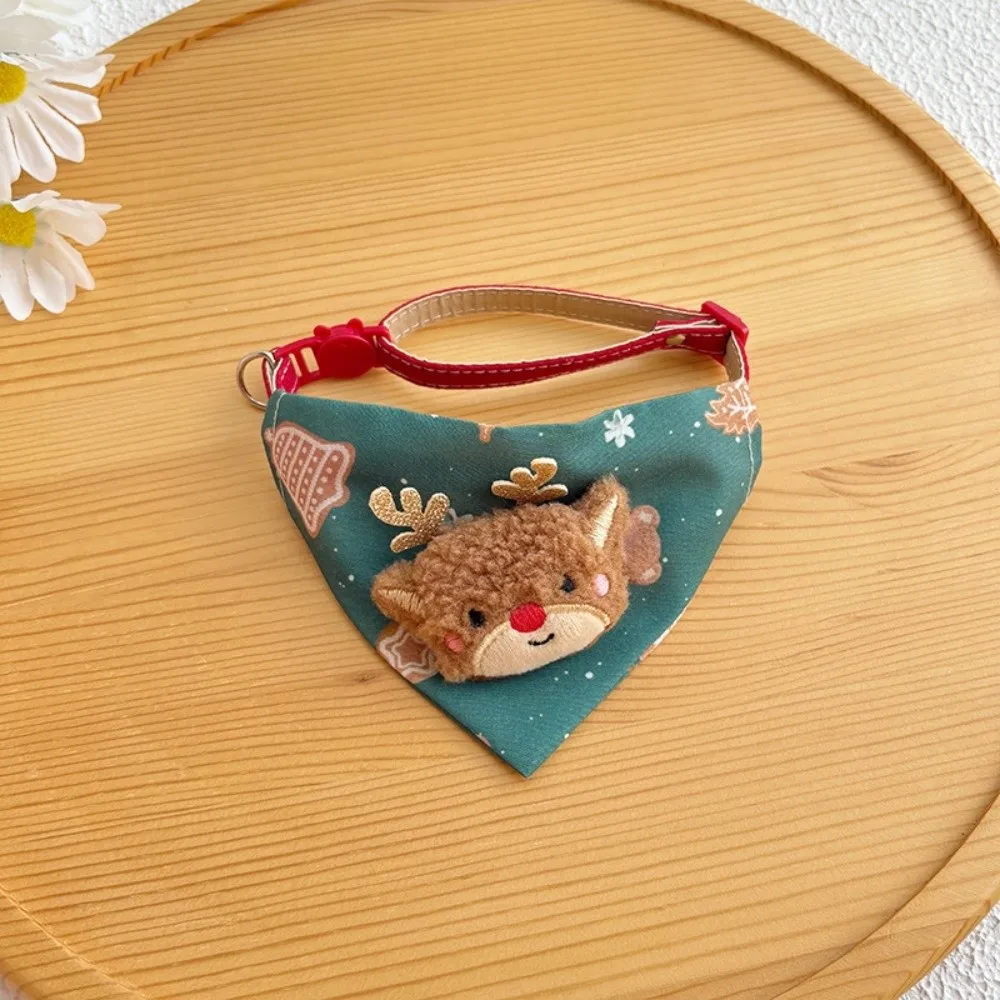 Trendy Adjustable Christmas Dog Collar Christmas Decor Dirt-resistant Dog Triangle Towel Portable Soft Dog Bandanas Pet Scarf