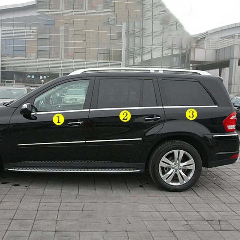 WELKINRY Dla Mercedes Benz GL X164 1. generacji 2006-2012 Karoseria samochodowa ze stali nierdzewnej Okno drzwi Dolna dolna pokrywa Wykończenie