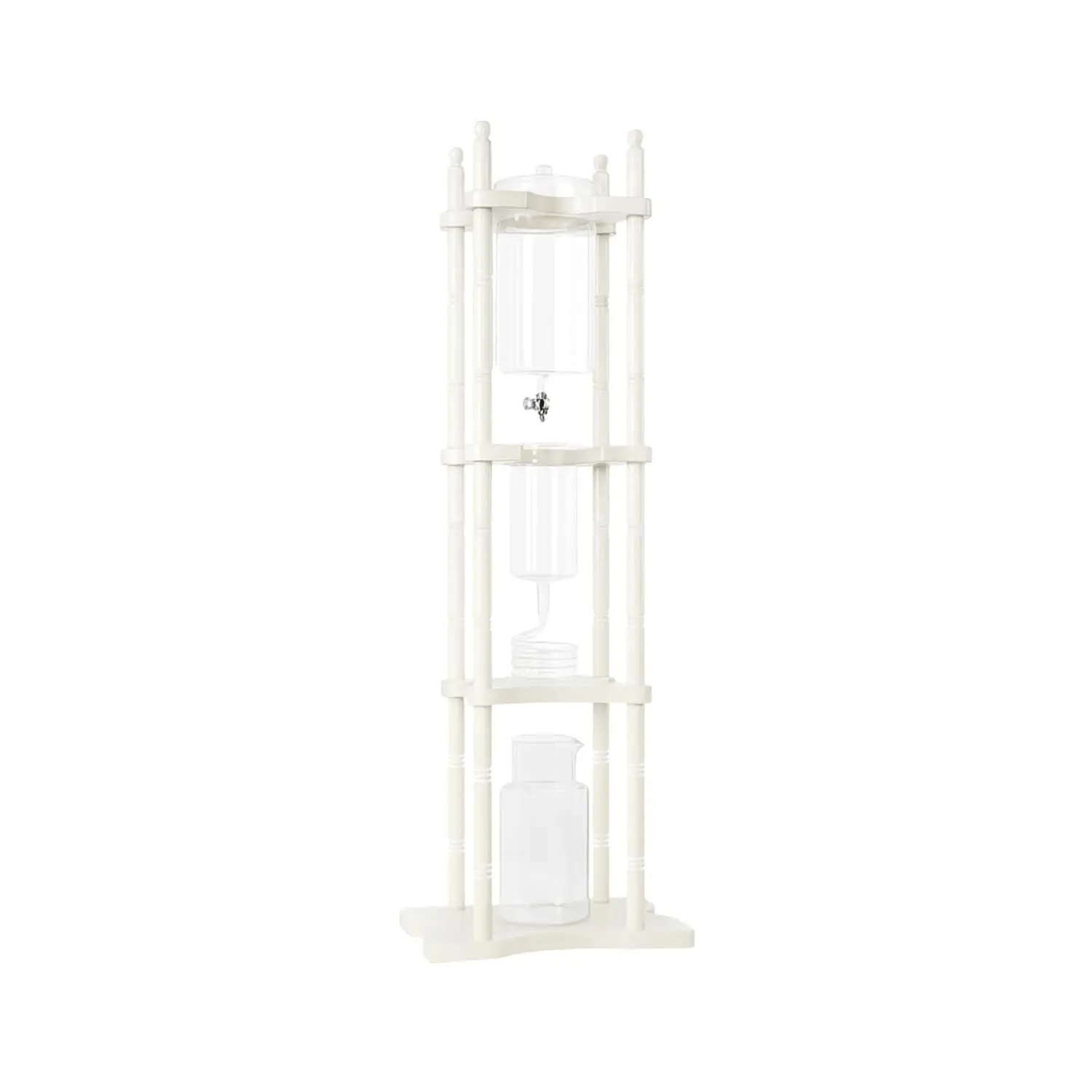 

Cold Brew Drip Tower Iced Coffee Maker Glass Wooden Stand 25 Cups white, Custom