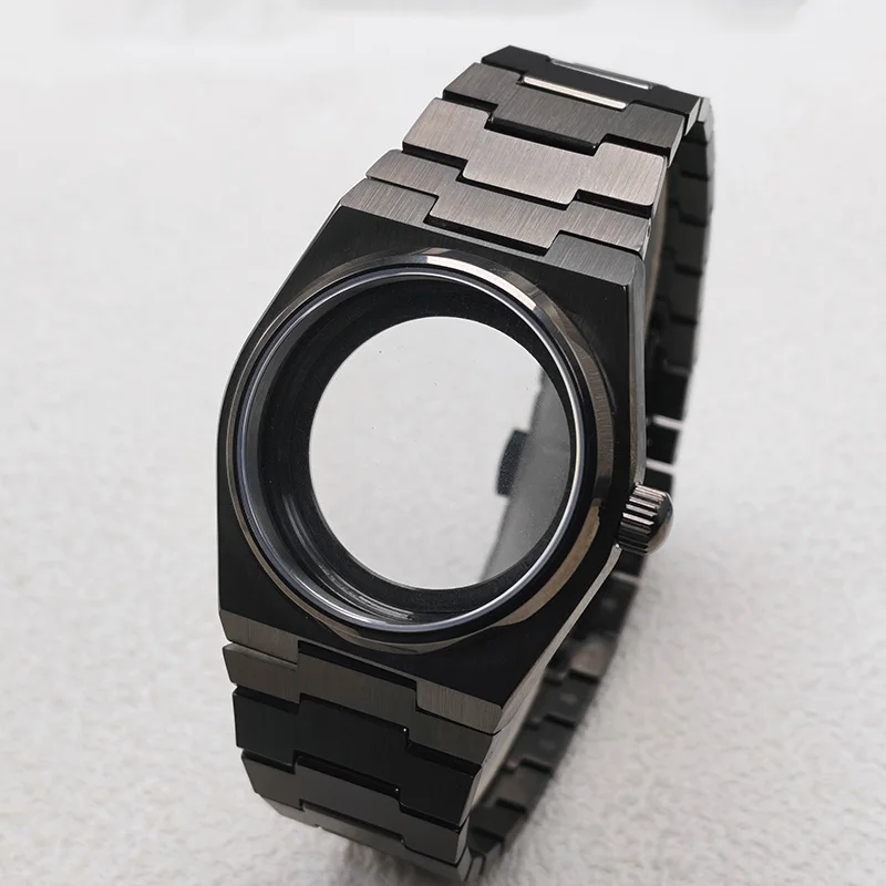Boîtier de montre Mod PRX Super Player 40 mm avec bracelet gris canon en acier inoxydable 316L, compatible avec les mouvements NH34 NH35 NH36