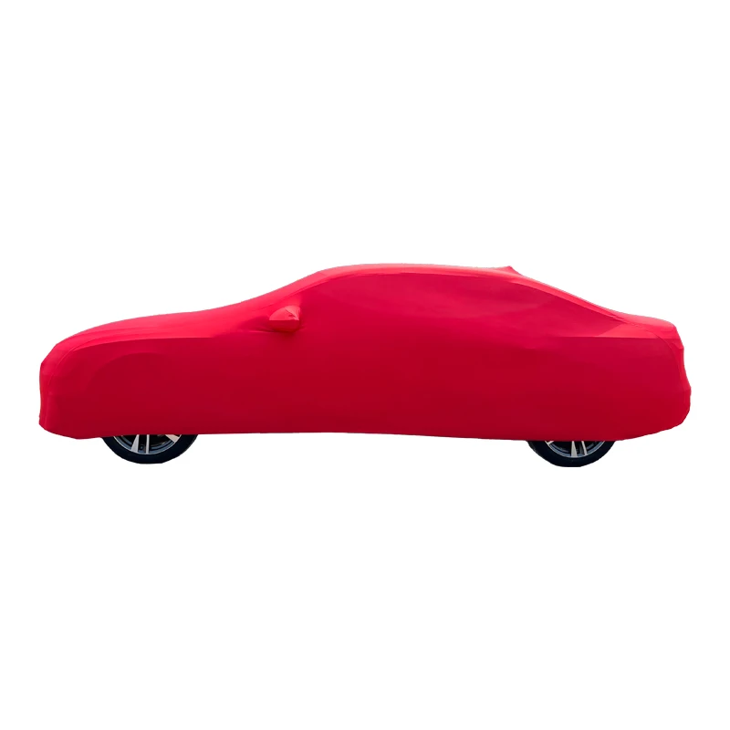 

Hot Sale Custom Logo Satin Super Soft Foldable Anti-wrinkle Washable Stretch Breathable Car Cover For Indoor Car Parking